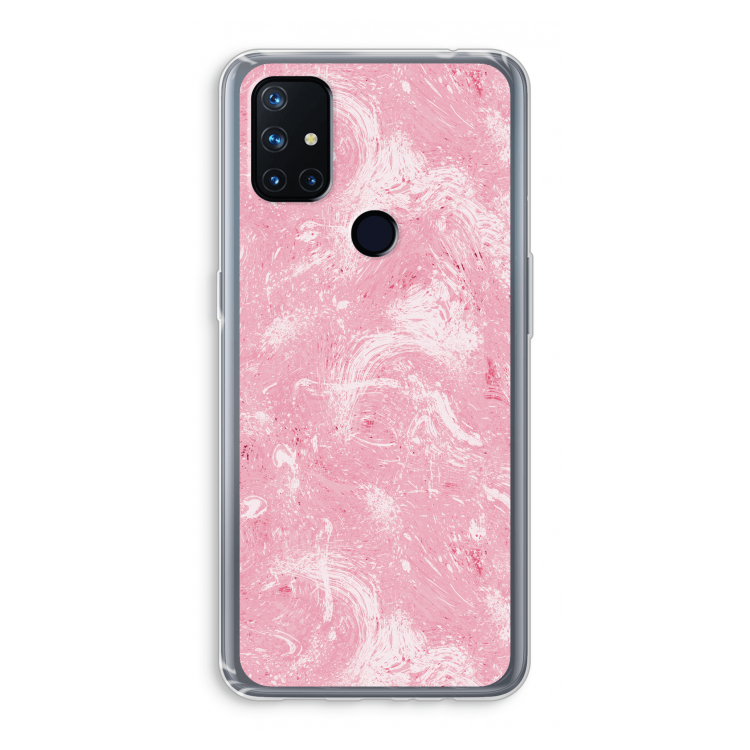 Abstract Painting Pink: OnePlus Nord N10 5G Transparant Hoesje