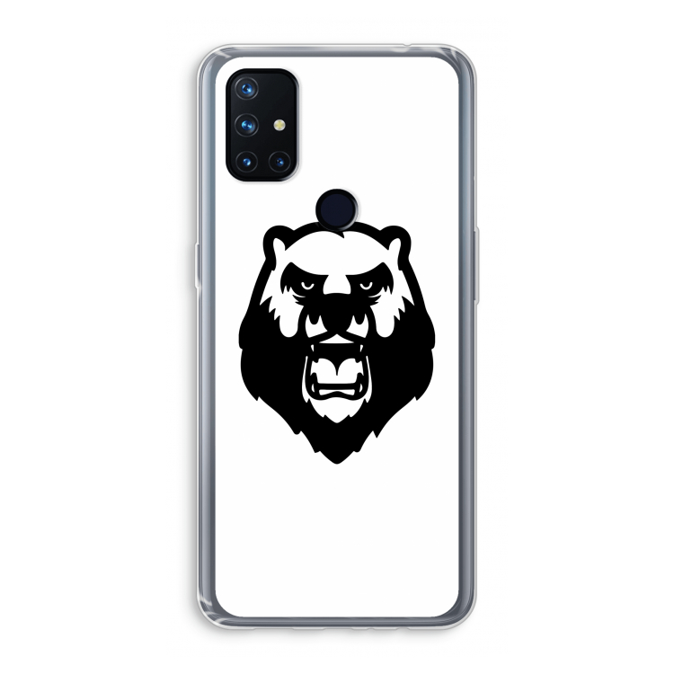 Angry Bear (white): OnePlus Nord N10 5G Transparant Hoesje