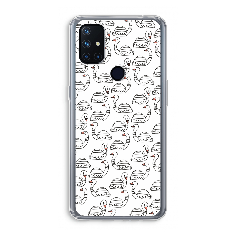 Zwanen: OnePlus Nord N10 5G Transparant Hoesje