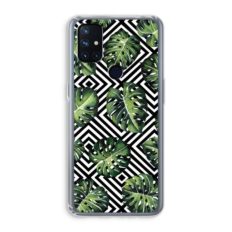 Geometrische jungle: OnePlus Nord N10 5G Transparant Hoesje