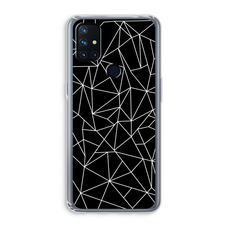 Geometrische lijnen wit: OnePlus Nord N10 5G Transparant Hoesje