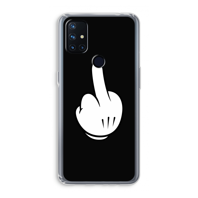 Middle finger black: OnePlus Nord N10 5G Transparant Hoesje