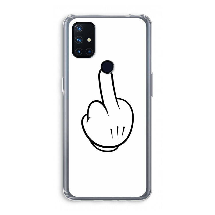 Middle finger white: OnePlus Nord N10 5G Transparant Hoesje