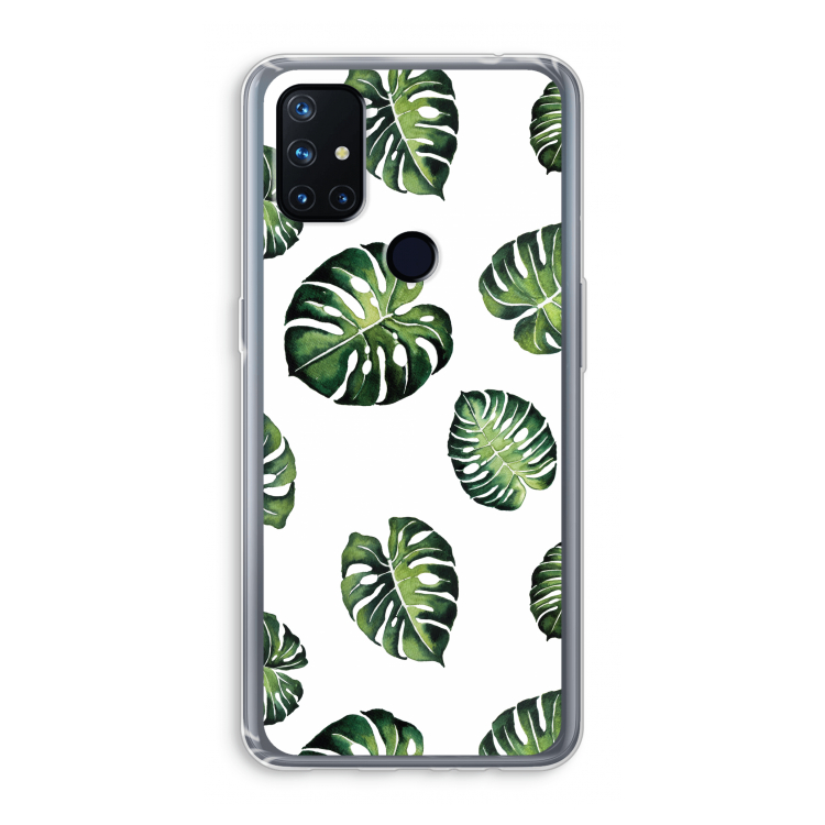 Tropische bladeren: OnePlus Nord N10 5G Transparant Hoesje