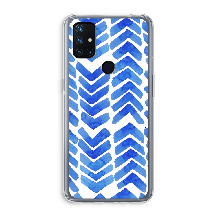 Blauwe pijlen: OnePlus Nord N10 5G Transparant Hoesje