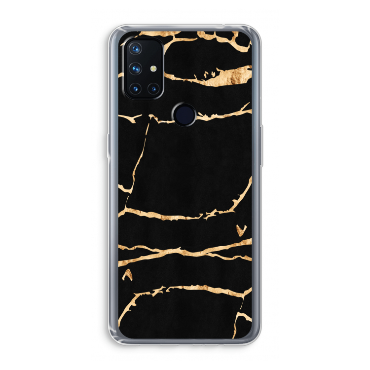 Gouden marmer: OnePlus Nord N10 5G Transparant Hoesje