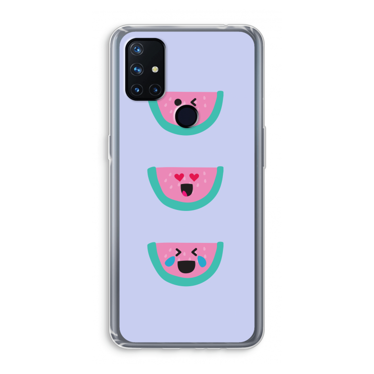 Smiley watermeloen: OnePlus Nord N10 5G Transparant Hoesje