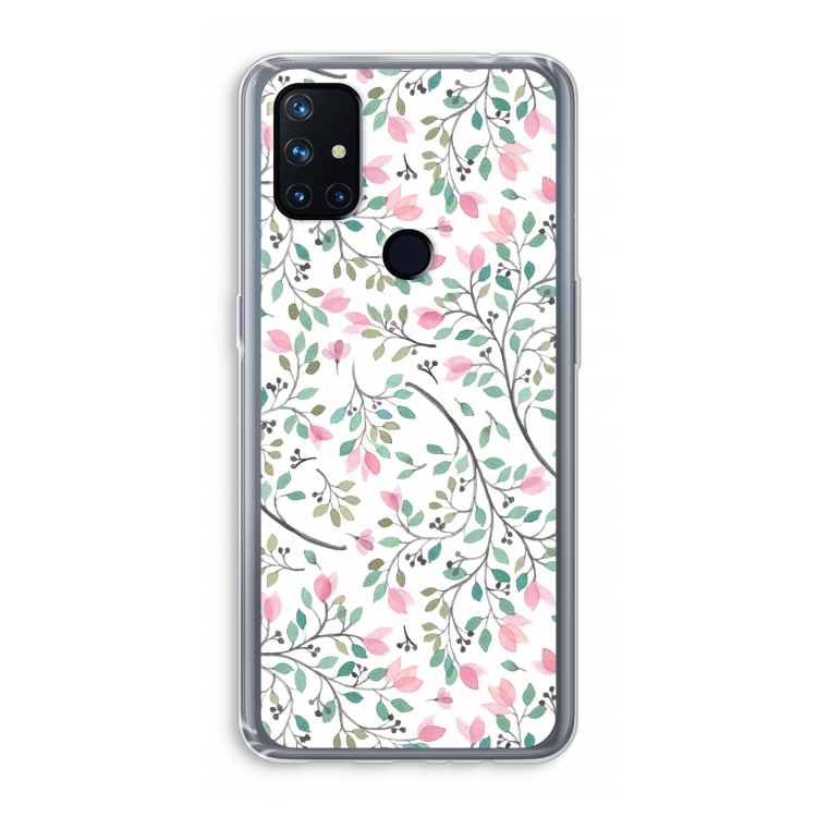 Sierlijke bloemen: OnePlus Nord N10 5G Transparant Hoesje
