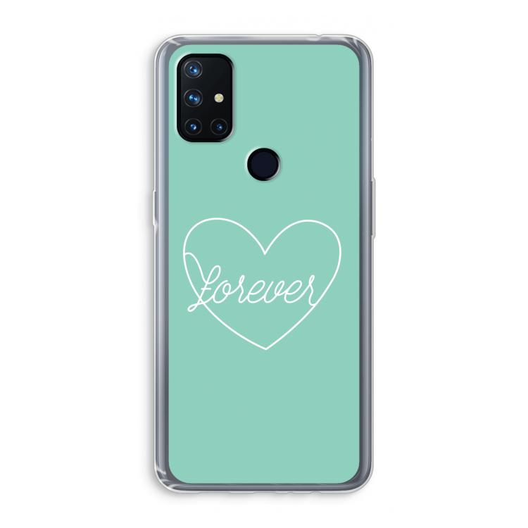 Forever heart pastel: OnePlus Nord N10 5G Transparant Hoesje