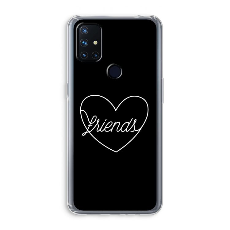 Friends heart black: OnePlus Nord N10 5G Transparant Hoesje