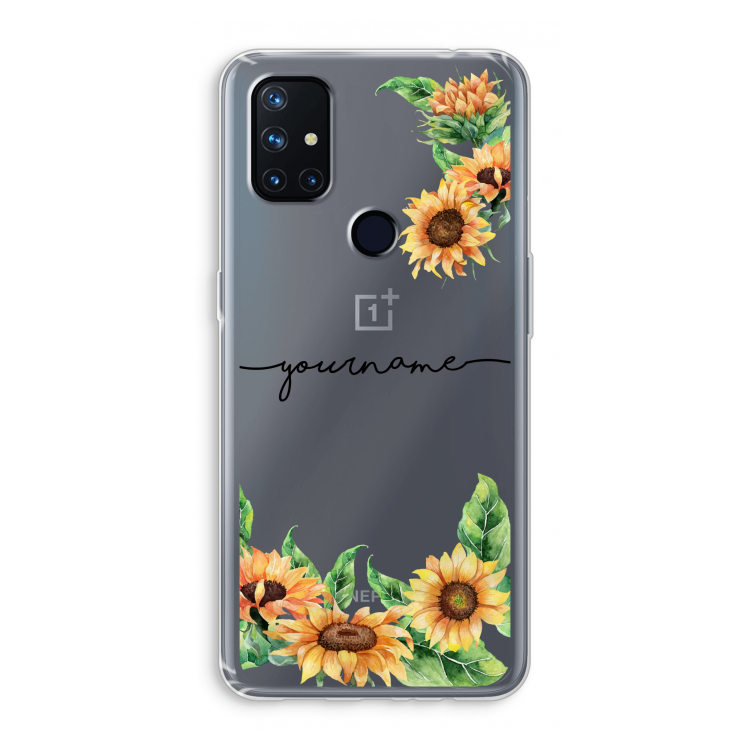 Zonnebloemen: OnePlus Nord N10 5G Transparant Hoesje