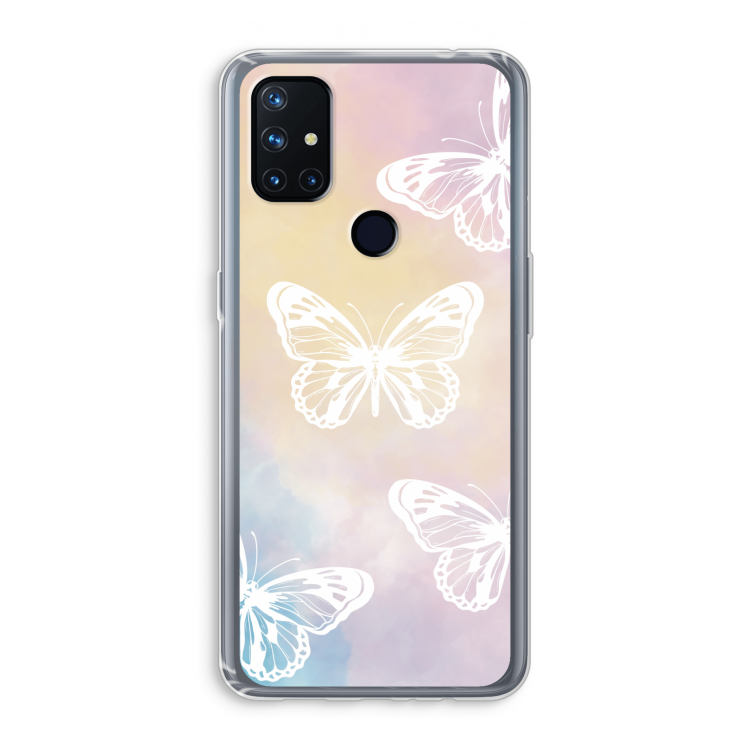 White butterfly: OnePlus Nord N10 5G Transparant Hoesje