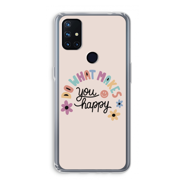 Happy days: OnePlus Nord N10 5G Transparant Hoesje