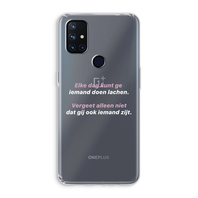 gij zijt ook iemand: OnePlus Nord N10 5G Transparant Hoesje