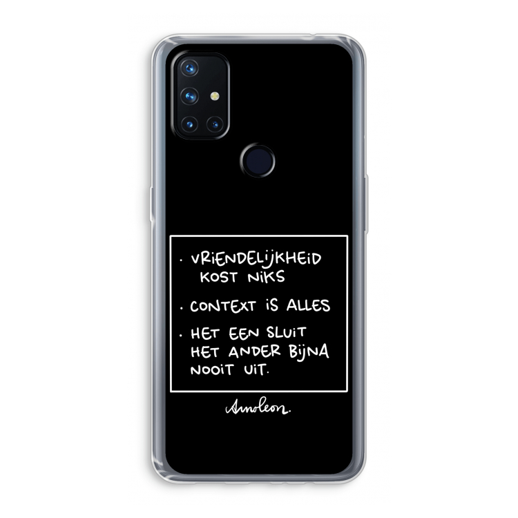 Mijn Motto's: OnePlus Nord N10 5G Transparant Hoesje