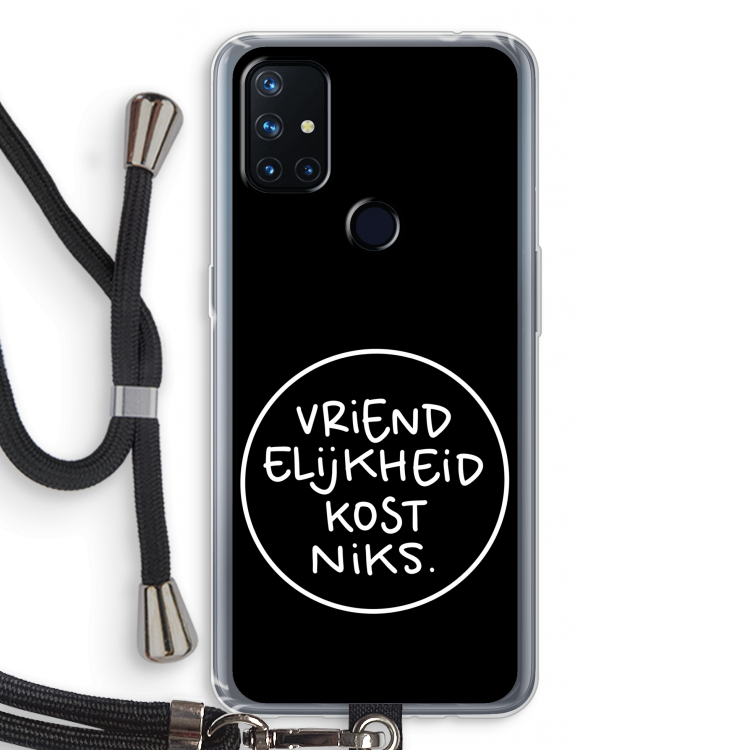 Vriendelijkheid: OnePlus Nord N10 5G Transparant Hoesje met koord