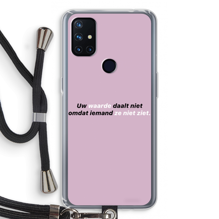 uw waarde daalt niet: OnePlus Nord N10 5G Transparant Hoesje met koord