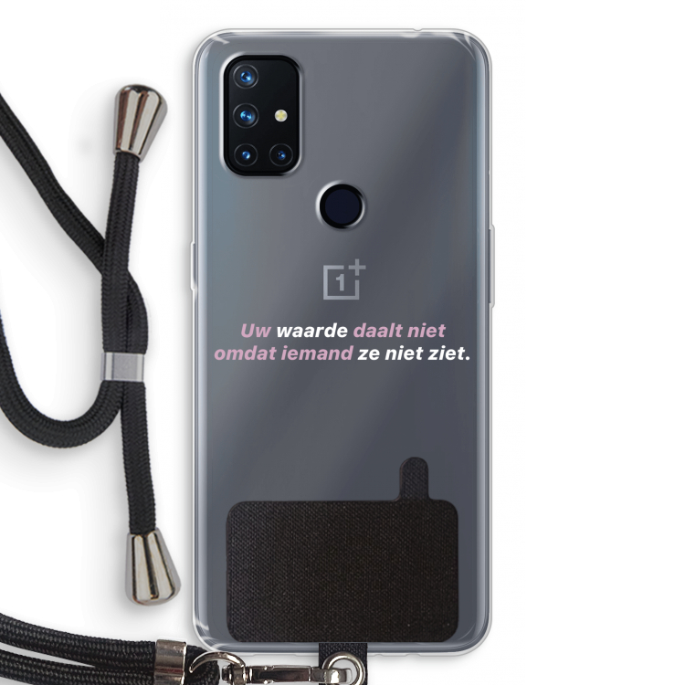 uw waarde daalt niet: OnePlus Nord N10 5G Transparant Hoesje met koord