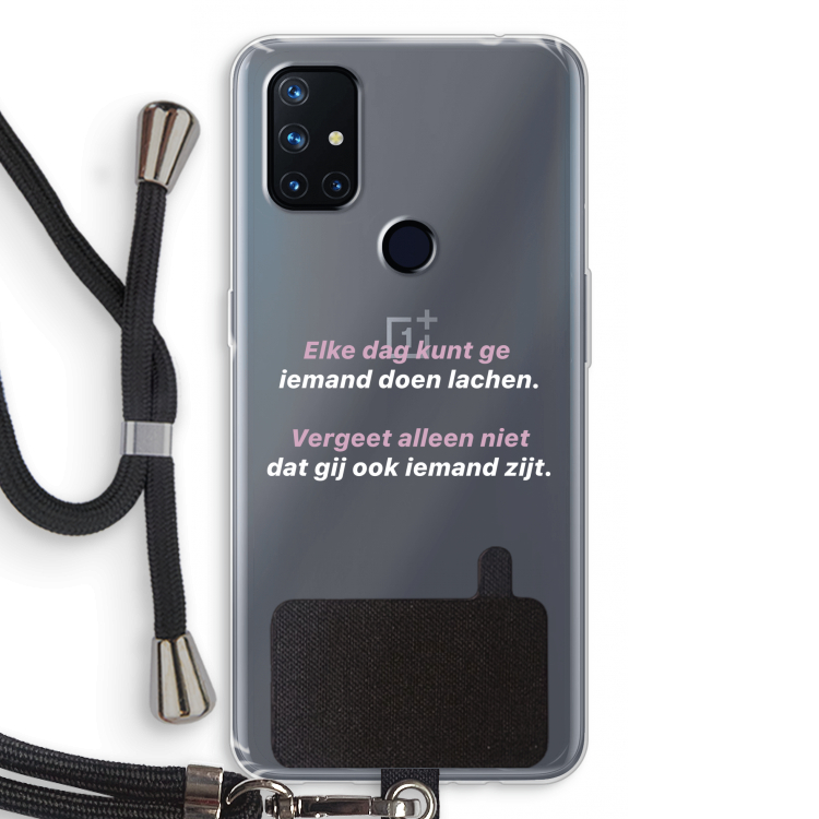 gij zijt ook iemand: OnePlus Nord N10 5G Transparant Hoesje met koord