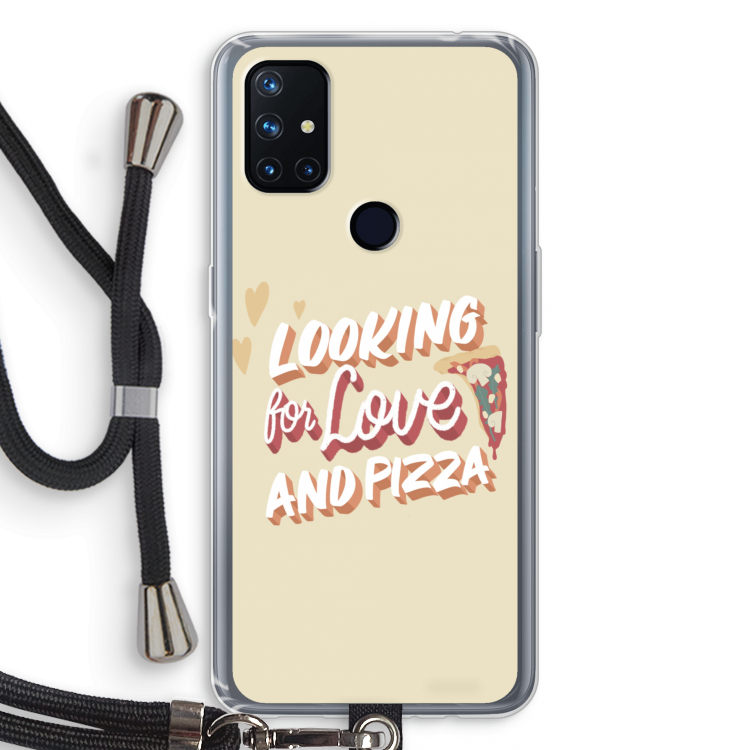 Pizza is the answer: OnePlus Nord N10 5G Transparant Hoesje met koord