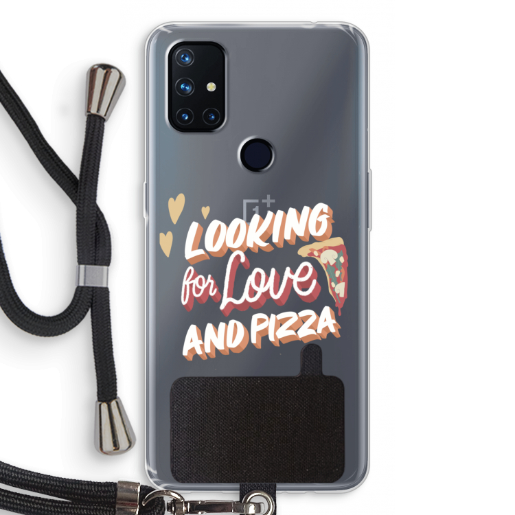 Pizza is the answer: OnePlus Nord N10 5G Transparant Hoesje met koord