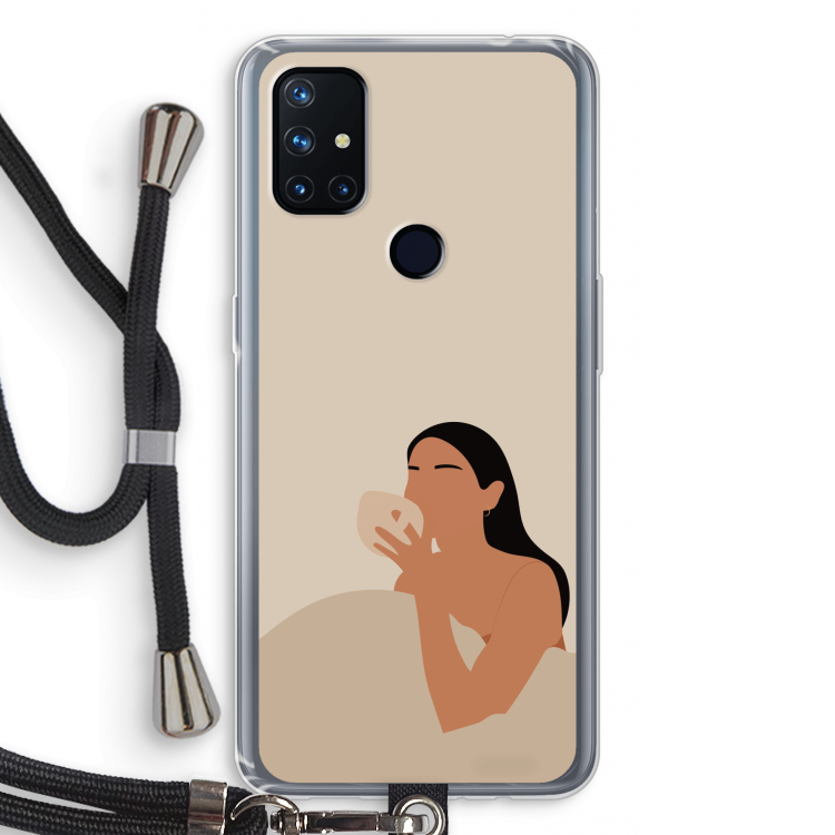 Fresh coffee: OnePlus Nord N10 5G Transparant Hoesje met koord