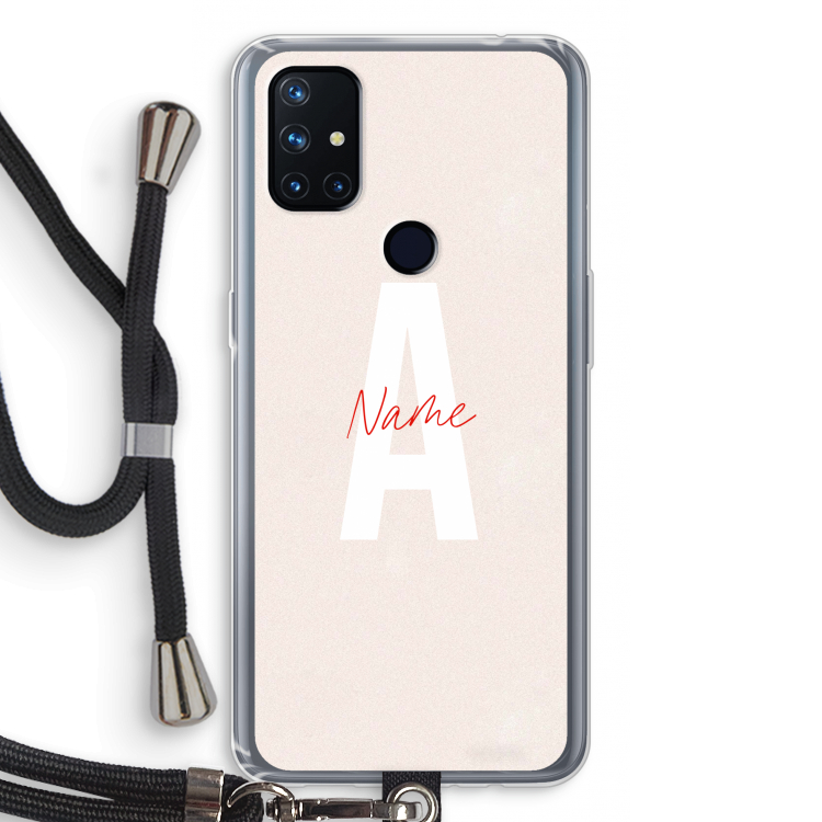 Strawberry Milkshake: OnePlus Nord N10 5G Transparant Hoesje met koord