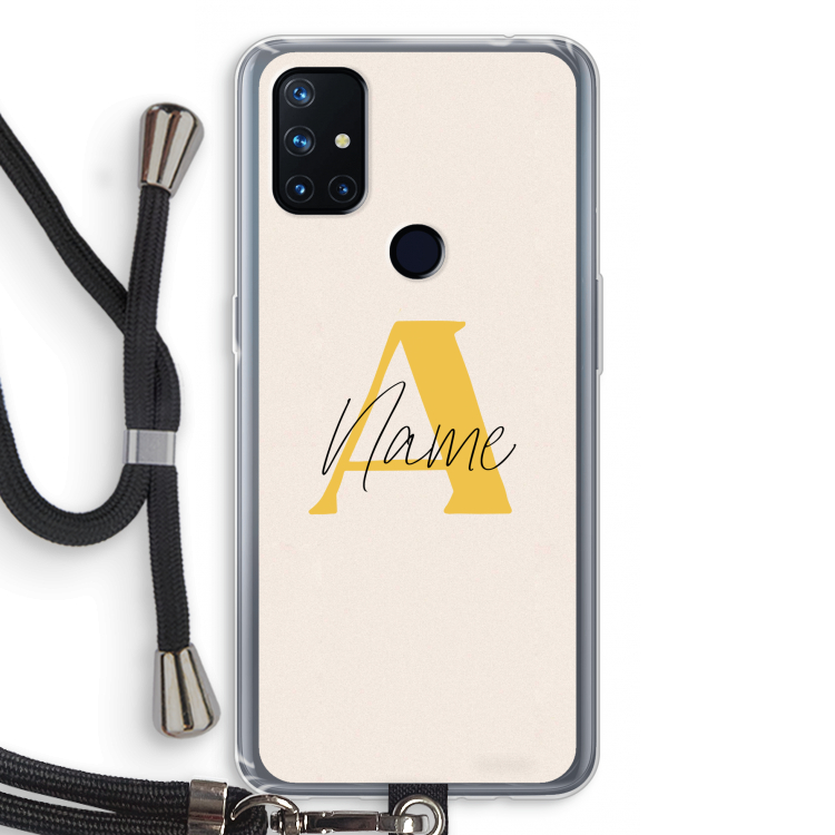 Amber Script: OnePlus Nord N10 5G Transparant Hoesje met koord