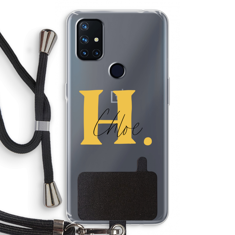 Amber Script: OnePlus Nord N10 5G Transparant Hoesje met koord