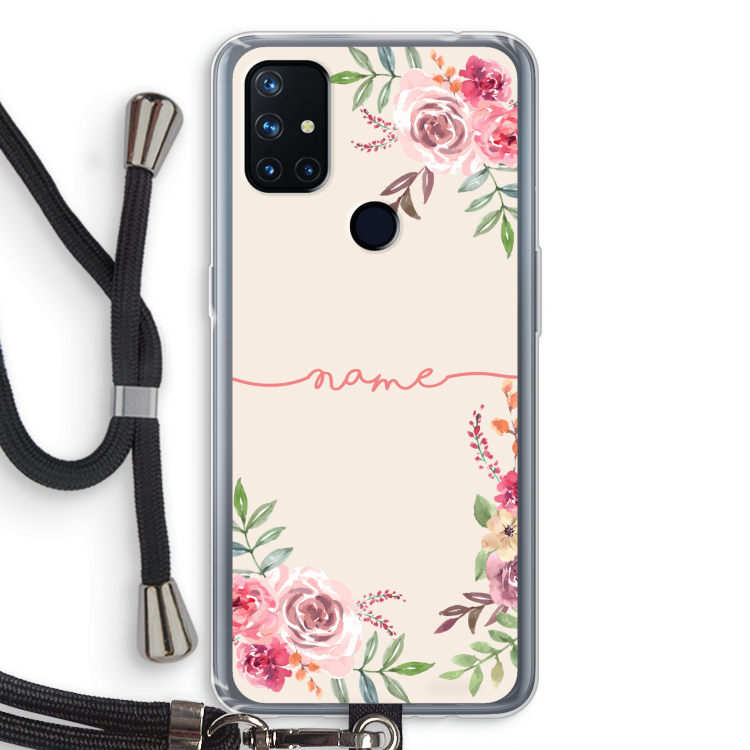 Rozen: OnePlus Nord N10 5G Transparant Hoesje met koord