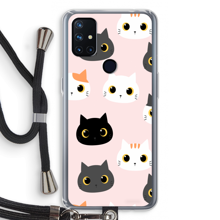 Katten: OnePlus Nord N10 5G Transparant Hoesje met koord