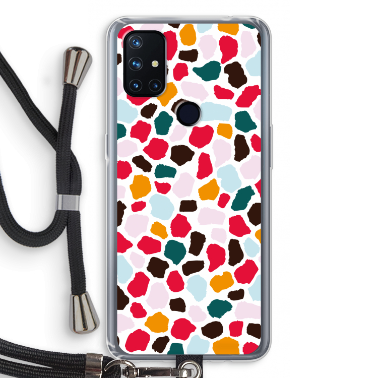 Colored Giraffe: OnePlus Nord N10 5G Transparant Hoesje met koord