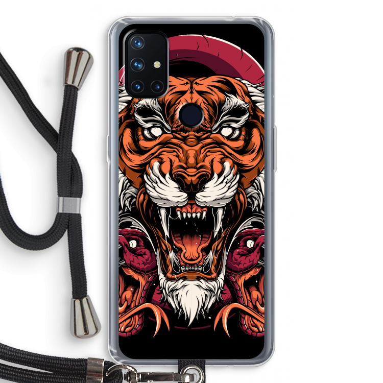 Tiger and Rattlesnakes: OnePlus Nord N10 5G Transparant Hoesje met koord