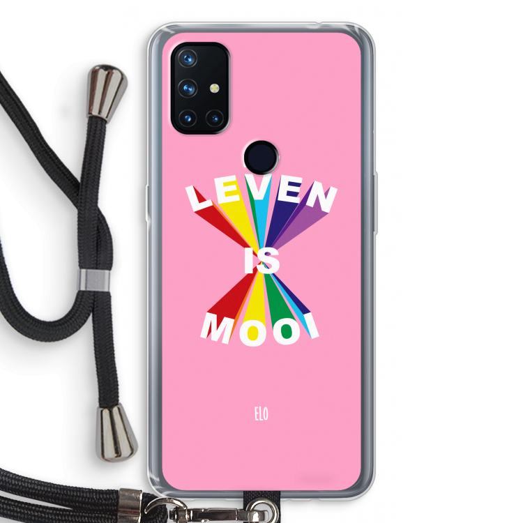 Het Leven Is Mooi: OnePlus Nord N10 5G Transparant Hoesje met koord