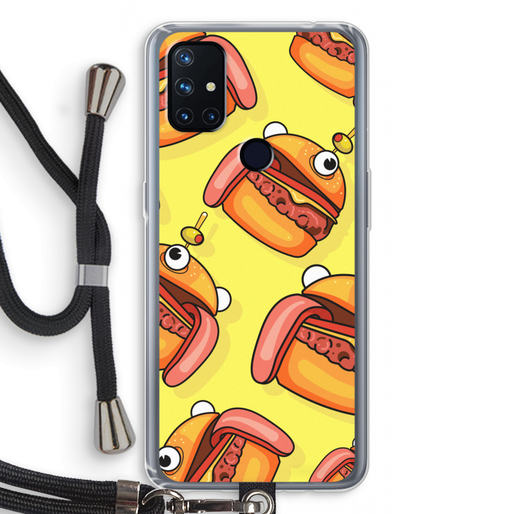Hamburger: OnePlus Nord N10 5G Transparant Hoesje met koord