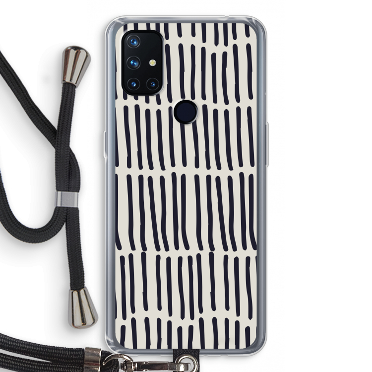 Moroccan stripes: OnePlus Nord N10 5G Transparant Hoesje met koord