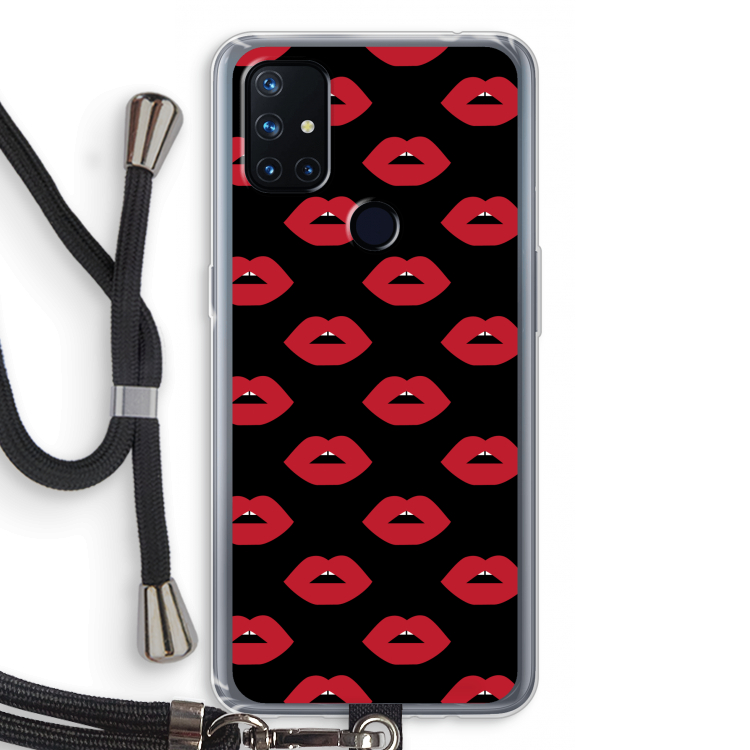 Lips: OnePlus Nord N10 5G Transparant Hoesje met koord