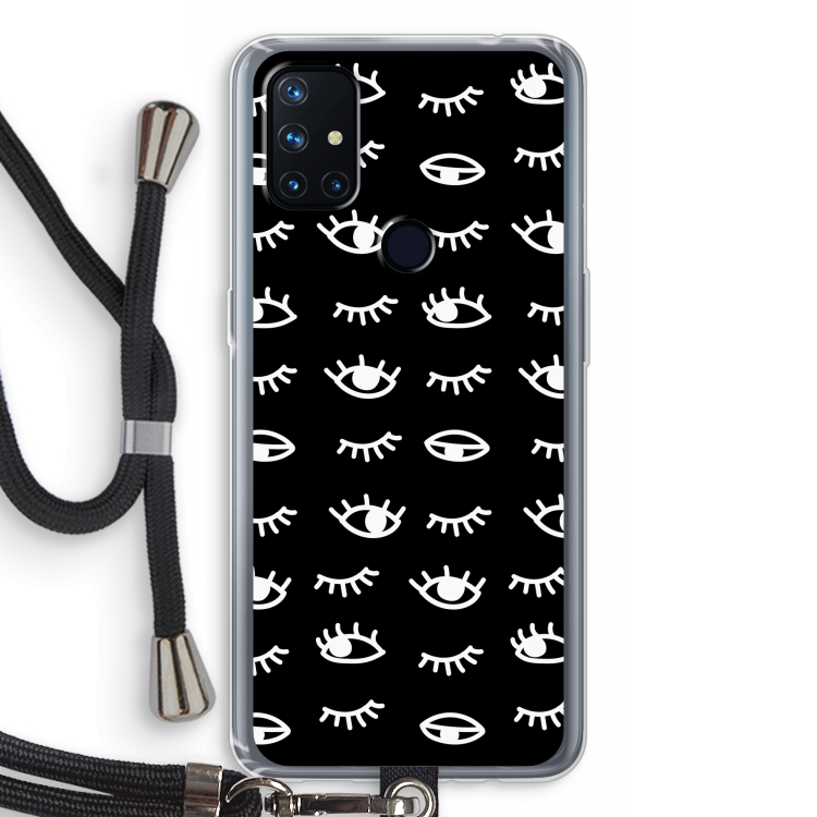 Eye pattern #3: OnePlus Nord N10 5G Transparant Hoesje met koord