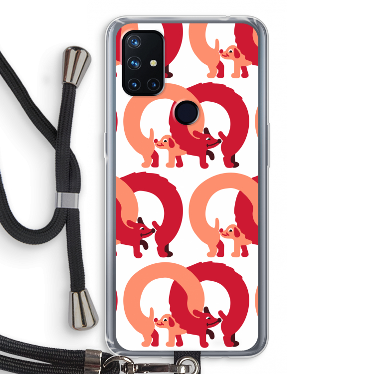 Dogs: OnePlus Nord N10 5G Transparant Hoesje met koord