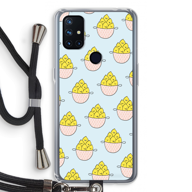 Citroenen: OnePlus Nord N10 5G Transparant Hoesje met koord
