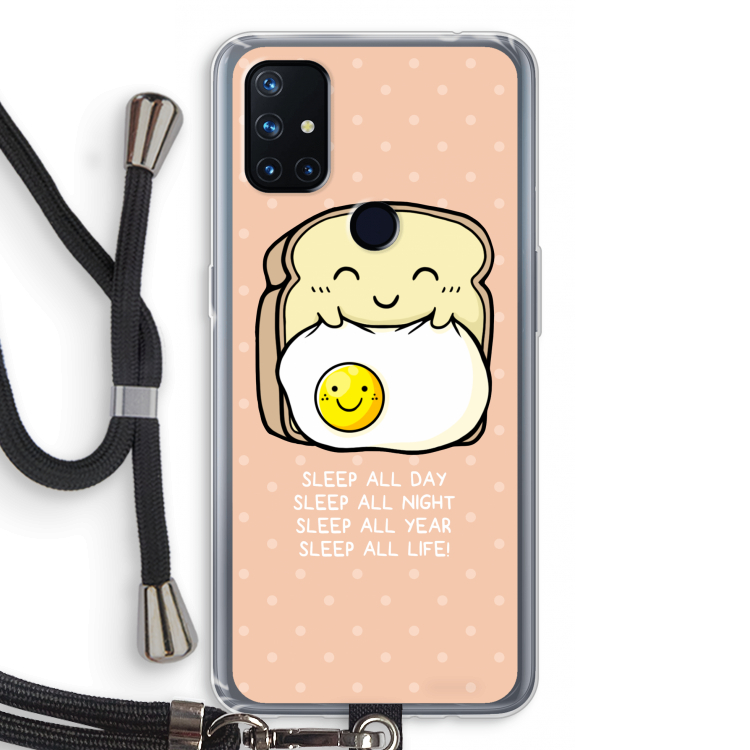 Sleep All Day: OnePlus Nord N10 5G Transparant Hoesje met koord