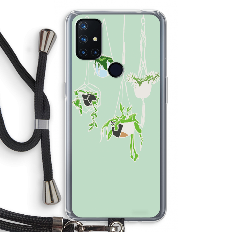 Hang In There: OnePlus Nord N10 5G Transparant Hoesje met koord