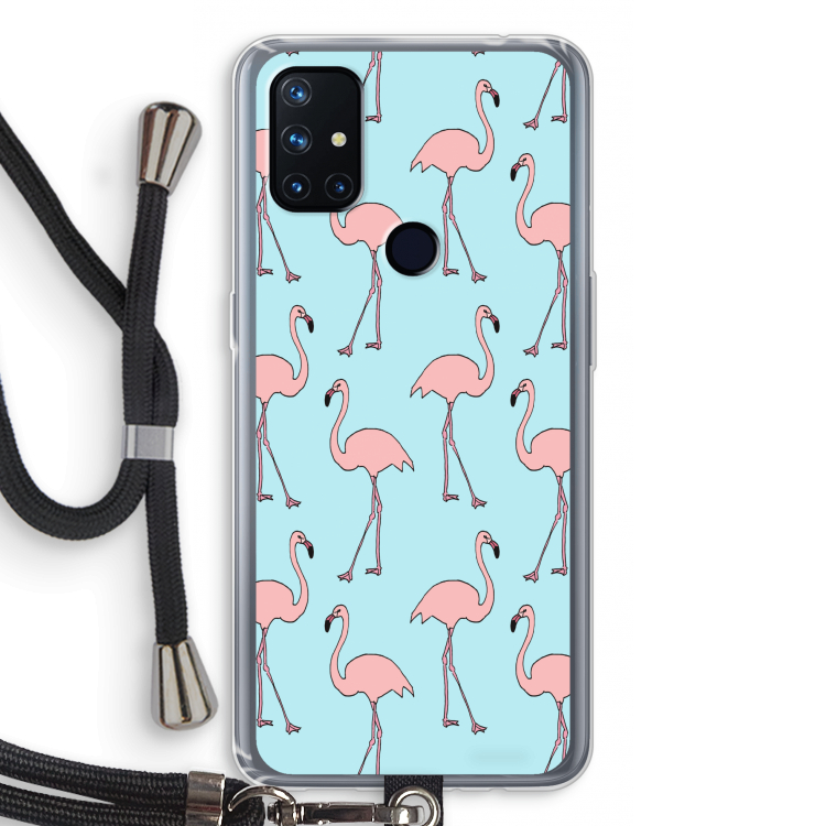 Anything Flamingoes: OnePlus Nord N10 5G Transparant Hoesje met koord