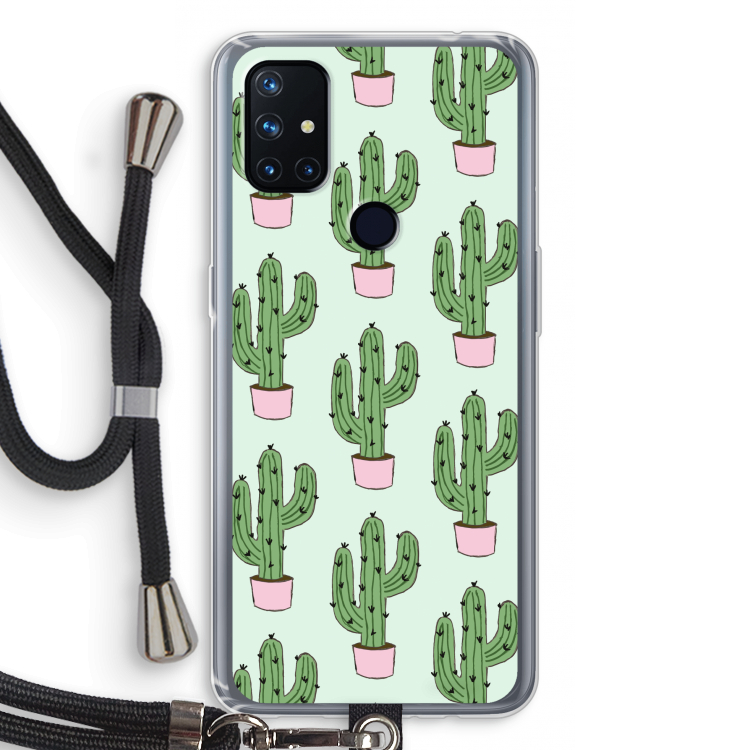 Cactus Lover: OnePlus Nord N10 5G Transparant Hoesje met koord