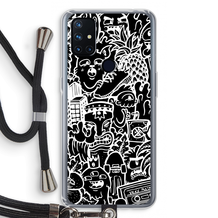 Vexx Black Mixtape: OnePlus Nord N10 5G Transparant Hoesje met koord