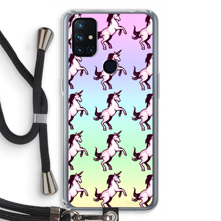Musketon Unicorn: OnePlus Nord N10 5G Transparant Hoesje met koord