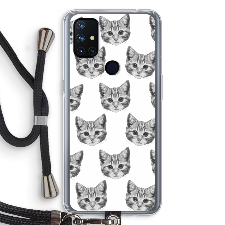 Kitten: OnePlus Nord N10 5G Transparant Hoesje met koord
