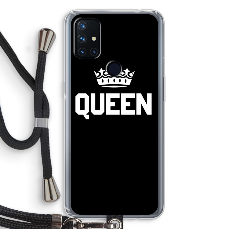 Queen zwart: OnePlus Nord N10 5G Transparant Hoesje met koord