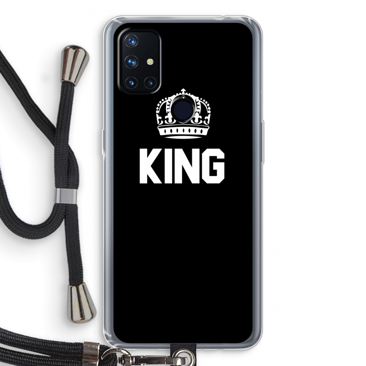 King zwart: OnePlus Nord N10 5G Transparant Hoesje met koord