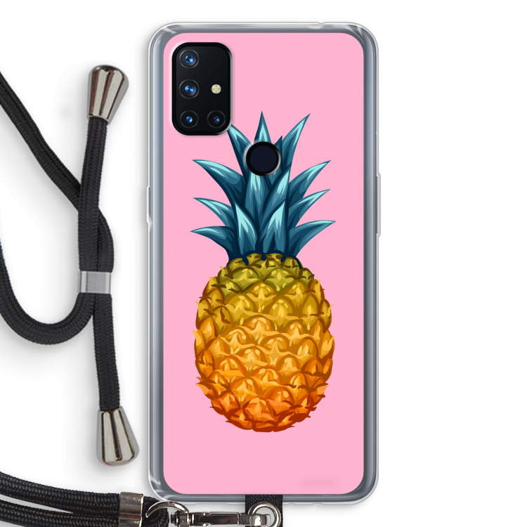 Grote ananas: OnePlus Nord N10 5G Transparant Hoesje met koord
